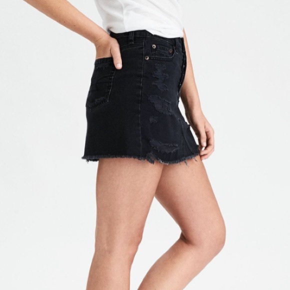 AEO High-Wasted Distressed Denim Skirt - Picture 5 of 8